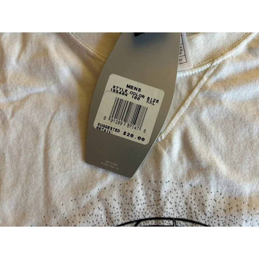 Mens Nike Jordan Air T-Shirt Short Sleeve White 2XL NWT Vintage 2001 RARE